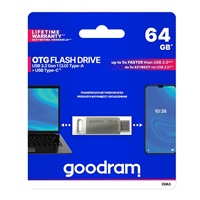 GOODRAM Flash Disk 64GB ODA3, USB 3.2, stříbrná