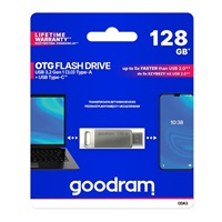 GOODRAM Flash Disk 128GB ODA3, USB 3.2, stříbrná