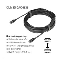 Club3D Kabel USB 3.2 Gen2 Type-C to C Active Bi-directional (M/M) 8K60Hz, 5m