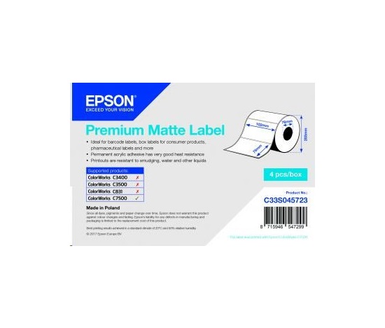 Epson label roll, normal paper, 102x76mm