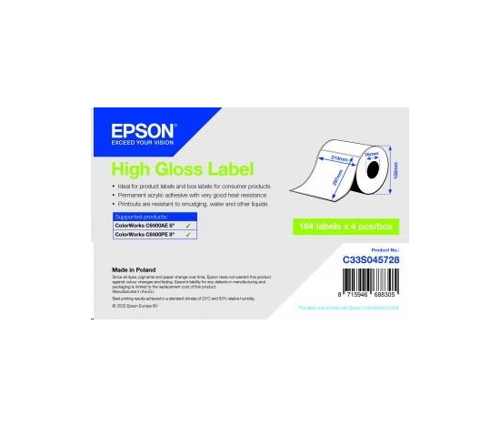 Epson label roll, normal paper, 210x297mm