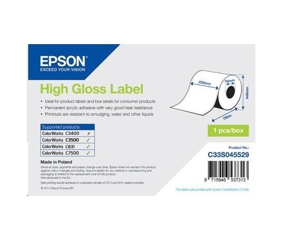 Epson label roll, normal paper, 220mm