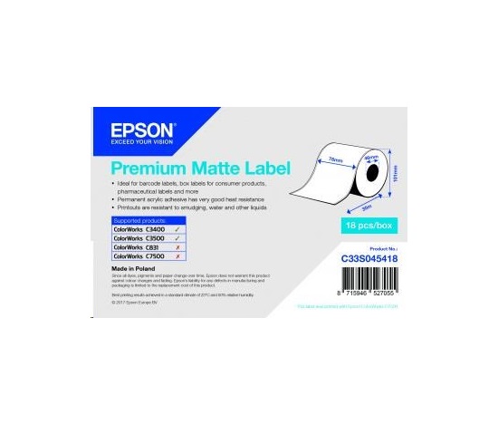 Epson label roll, normal paper, 76mm