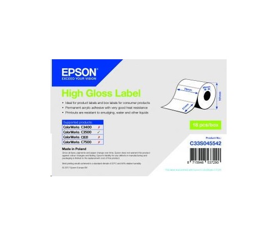 Epson label roll, normal paper, 76x51mm