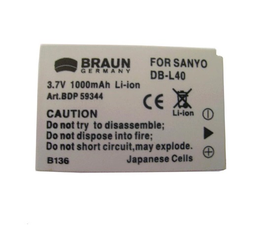 Braun akumulátor SANYO DB-L40, 1200mAh