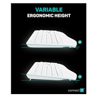 CONNECT IT Combo bezdrátová bílá klávesnice + myš, CZ + SK layout