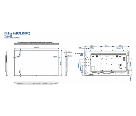 Philips LED display 65" 65BDL3010Q