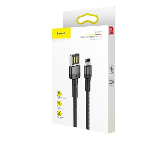 Baseus Cafule (Special Edition) nabíjecí / datový kabel USB na Lightning 2,4A 1m, šedá-černá