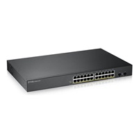 Zyxel GS1900-24HP v2 26-port Gigabit Web Smart PoE Switch, 24x gigabit RJ45, 2x SFP, PoE budget 170W