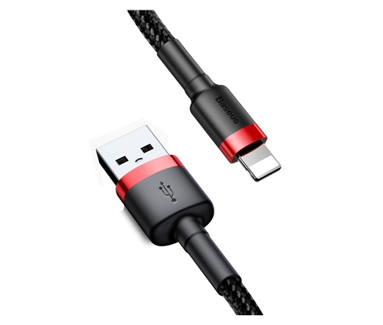 Baseus Cafule nabíjecí / datový kabel USB na Lightning 1,5A 2m, červená-černá