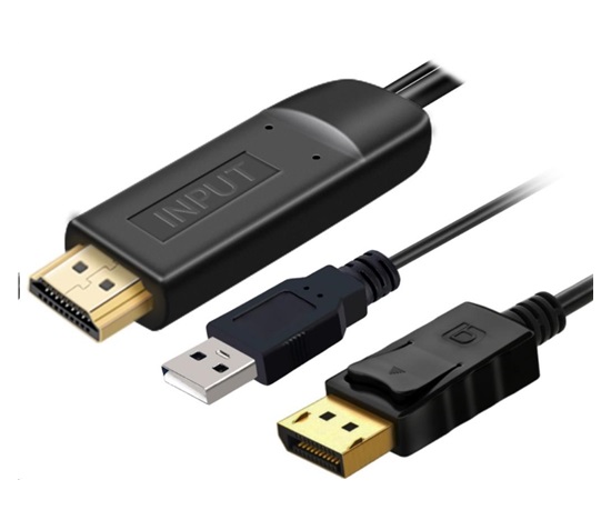 PremiumCord Kabel HDMI 2.0 na DisplayPort 1.2 pro rozlišení 4K@60Hz, 2m