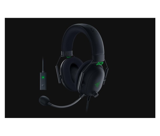 RAZER sluchátka s mikrofonem BlackShark V2, Wired Esports Headset + USB Mic Enhancer