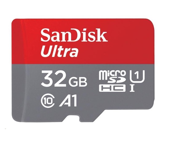 SanDisk MicroSDHC karta 32GB Ultra (120MB/s, A1 Class 10 UHS-I, Android - Tablet Packaging, Memory Zone App) + adaptér