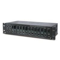 Planet MC-1500R, 15 slotů pro media konverotry, 19"/2,5U, napájení AC 230V, možno dokoupit DC 48V zdroj (redundance)