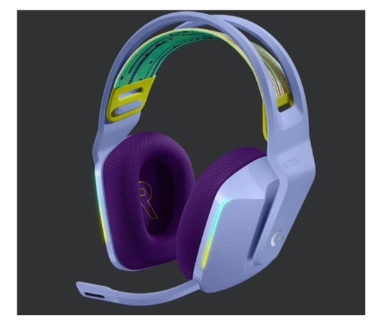 Logitech herní sluchátka G733, LIGHTSPEED Wireless RGB Gaming Headset, EMEA, lilac