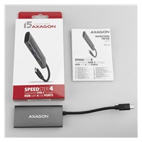 AXAGON HMC-4G2, USB 3.2 Gen 2 10 Gb/s hub, porty 2x USB-A, 2x USB-C, kabel USB-C 13cm