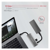 AXAGON HMC-5G2, USB 10Gbps hub, porty 2x USB-A, 2x USB-C, HDMI 4k/60, PD 100W, kabel USB-C 13cm
