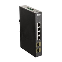 D-Link DIS-100G-6S Průmyslový Gigabit unmanaged switch, 4x GbE, 2x SFP, DIN