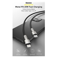 Baseus Cafule Series nabíjecí / datový kabel USB-C na Lightning PD 20W 2m, černá