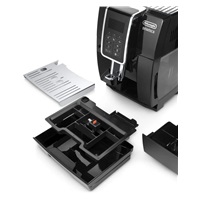 DeLonghi Dinamica ECAM 350.55.B automatický kávovar, 15 bar, vestavěný mlýnek, mléčný systém, zásobník na mletou kávu