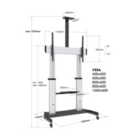 MANHATTAN stojan TV (60" to 100"), Low-Profile TV Wall Mount, hliníková konstrukce, černo-stříbrná