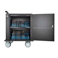 MANHATTAN nabíjecí vozík - 32 portů, 576 W, přepěťová ochrana, tichá ventilace, kovové pouzdro, černá