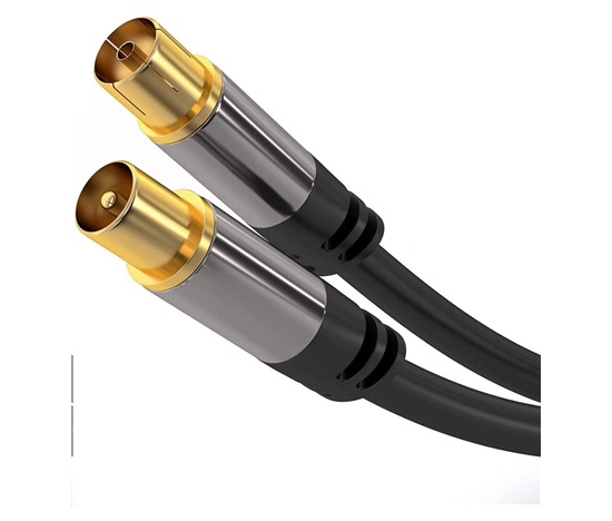 PREMIUMCORD propojovací kabel, anténní, M/F 75Ohm (135dB) 4x stíněný 3m