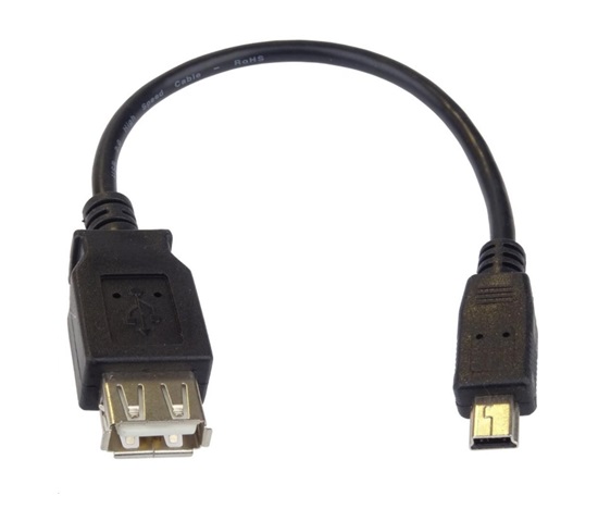 PREMIUMCORD USB redukce kabel USB A/female - Mini 5pin USB/male 20cm OTG