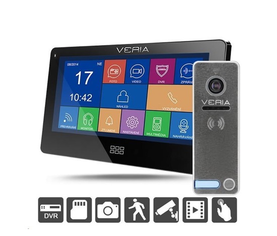 VERIA SET Dveřní videotelefon 7077C černý + VERIA 230