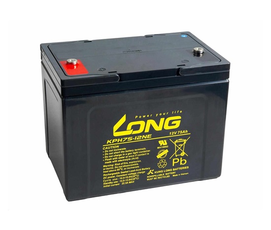 Long 12V 75Ah olověný akumulátor Deep Cycle AGM M6 (KPH75-12NE)