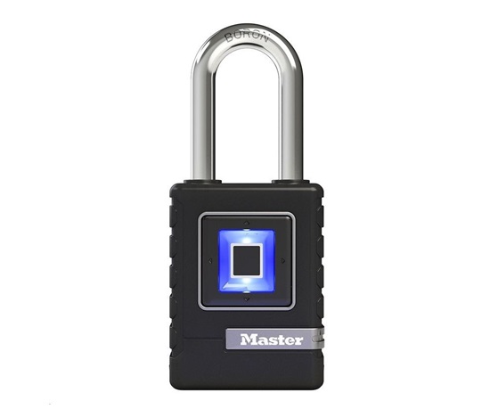 Master Lock 4901EURDLH visací zámek, biometrický, na otisk prstu, až 10 otisků prstů, černá