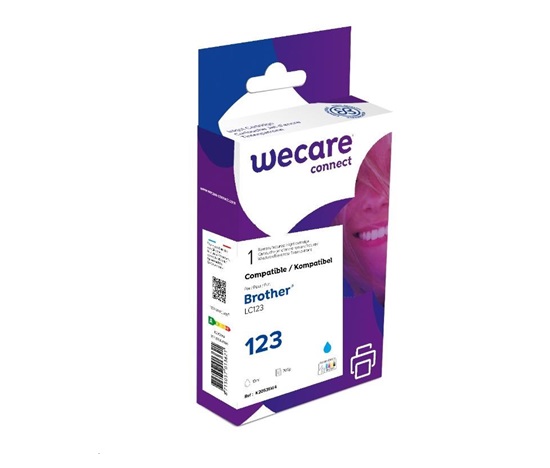 WECARE Wkład ARMOR do Brother DCP J4110DW, MFC J4310, 4410, 4510DW (LC123C), niebieska/cyan, 10ml, 600 str