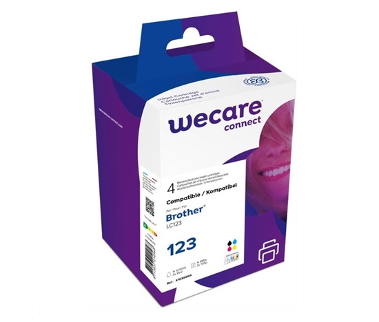 WECARE ARMOR cartridge pro Brother DCP J4110DW, MFC J4310, 4410, 4510DW (LC123 VAL BP), černá/CMYK, 12ml/3x6ml