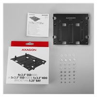 AXAGON RHD-435, kovový rámeček pro 4x 2.5" nebo 2x 2.5" HDD/SSD  a 1x 3.5" HDD do 5.25" pozice