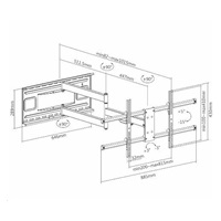 Dlouhý otočný držák Tv Ergosolid Largo