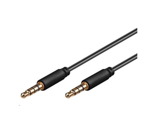 PREMIUMCORD Kabel Jack 3.5mm 4 pinový M/M 1m pro Apple iPhone, iPad, iPod