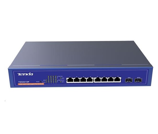 Tenda TEG5310P-8-150W - L3 managed Gigabit PoE AT Switch, 8x PoE AF/AT 10/100/1000Mbps, 1xSFP 1Gbps