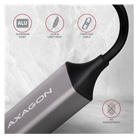 AXAGON ADE-TR, USB-A 3.2 Gen 1 - Gigabit Ethernet síťová karta, auto instal, titanově šedá