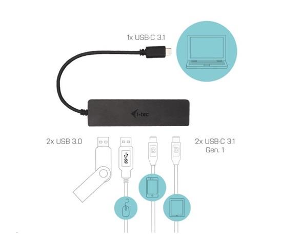 i-tec USB-C Hub Metal 4-Port