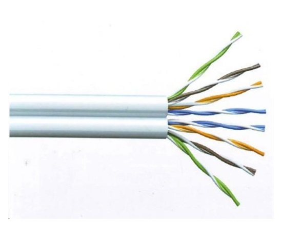 UTP TWIN kabel PlanetElite, Cat5E, drát, PVC, Dca, šedý, 305m