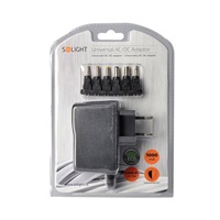 Solight univerzální síťový adaptér 1000mA, stabilizovaný, výměnné konektory