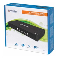 Manhattan HDMI rozdělovač, 4K 4-Port HDMI Splitter, 4K@60Hz, AC Powered, černá