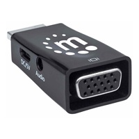 Manhattan adaptér HDMI na VGA, Micro Converter, HDMI Male na VGA Female, audio, černá