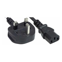 Manhattan nabíjecí kabel, Power Cord UK 3-pin, C13 to BS 1363 (UK plug), 1.8m, černá