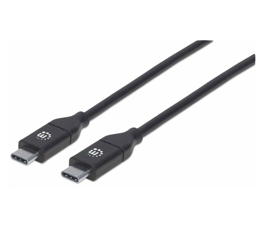 Manhattan USB-C kabel, USB 2.0, Male na Male, 480 Mbps, 5 A, 2m, černá