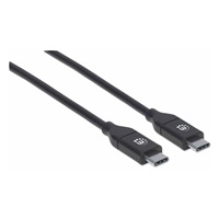Manhattan USB-C kabel, USB 2.0, Male na Male, 480 Mbps, 5 A, 2m, černá