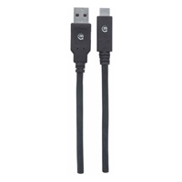 Manhattan USB kabel, USB 3.2 Gen 1, USB-A Male na USB-C Male, 5 Gbps, 2m, černá
