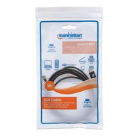 Manhattan USB-C kabel, USB 3.1 Gen 2, USB-C Male na USB-C Male, 10 Gbps, 5 A, 1m, černá