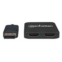 Manhattan rozbočovač, MST hub DisplayPort na Dual HDMI (M/F), černá