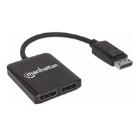 Manhattan rozbočovač, MST hub, DisplayPort na Dual DisplayPort (M/F), 4K@30Hz, černá